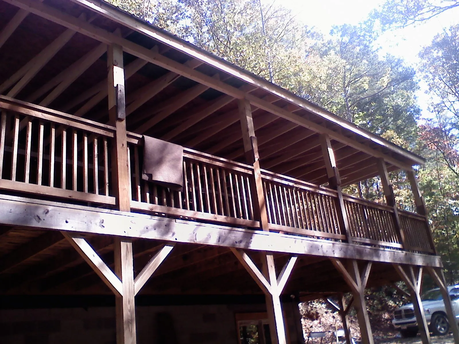 Timber framing under a new elevated porch and deck — Roof Leak Repair in Hilton Head Island by Roofing Brothers